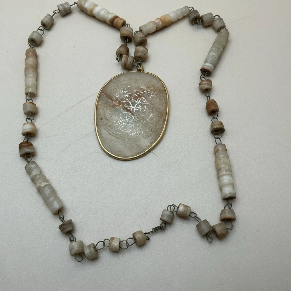 Vintage‎ Mayan Etched Agate Calendar 13